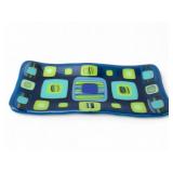 Handmade Glass Tray With Geometric Design