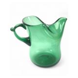 Vtg Glass Handkerchief Handblown Pitcher