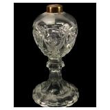 Antique Glass Whale Oil Lamp 9 Inches Tall