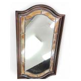 Traditional Arched Wall Mirror With Leaded Glass