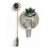 Vtg Decorative Hair Comb & Stick Pin Jewelry