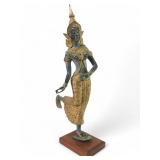 Vtg Thai Gilt Bronze Statue