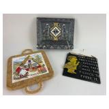 Madeira Trivet, India Plaque & Metal Key Holder