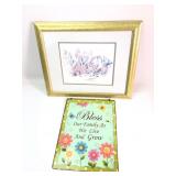 Framed Floral Art Print & Metal Wall Sign