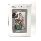 Fitz & Floyd Glass Santa Ornament