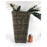 Large Wicker With Faux Greenery & Lights