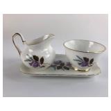 Colclough Bone China Creamer, Sugar & Tray Set
