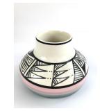 T. Newman Ceramic Vase With Geometric Design