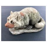 1983 Signed Stone Sculpture Of Racoon