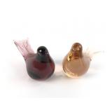 Two Glass Bird Figurines