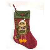 Owl Christmas Stocking With Festive Design