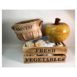 Harvest Basket, Apple & Fresh Vegetables Crate
