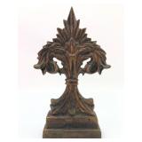 Vtg Cast Iron Fleur-De-Lis Door Stop