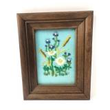 Framed Floral Embroidery from 1976