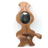 Oak Wall-Mounted Mirror & Holder