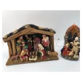 Wood & Resin Manger Scenes With Figures