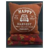 Happy Harvest Pillow & Autumn Blanket Set