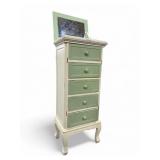 Five-Drawer Chest With Mirrored Flip Top