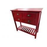 Red Console Table With 4 Drawers