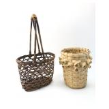 2 Handwoven Baskets With Unique Designs