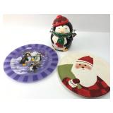 Penguin Plates & Cookie Jar Set
