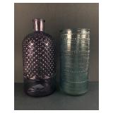 Purple & Blue Glass Vases, Recycled Material