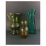 Green, Blue & Yellow Vases