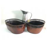 Copper Baskets & Farm Fresh Tin Pitcher