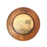 M B Frey 11.5ï¿½ Wood Plate With Cat Artwork