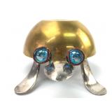 Recycled Metal Turtle Sculpture 8 3/4 Long