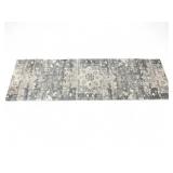 Gray & White Runner Rug 83 X 25 Inches
