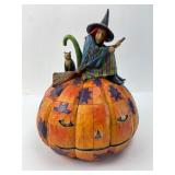Jim Shore Heartwood Creek Witch On Pumpkin