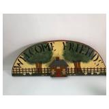 Welcome Friends Painted Wooden Sign