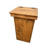 Wooden Trash Bin & Storage With Hinged Top
