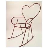 Metal Heart-Shaped Red Rocking Planter