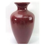 Red Glazed Ceramic Vase 15.5 Tall
