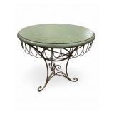Wood & Metal Table With Painted Top