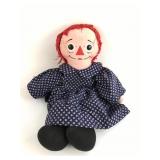 Raggedy Ann Doll With Blue Floral Dress