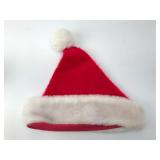 Red Santa Hat With White Trim & Pom