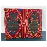 Hand Sewn Kuna Mola Double Fish Pillow