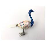 Glass Peacock Christmas Ornament With Clip