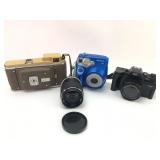 Camera Lot With Polaroid & Lenses