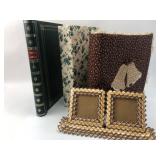 Photo Albums & Woven Picture Frame Set