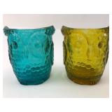 Glass Owl Candle Holders