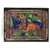 Vtg Mexican Amate Bark Painting Folk Art