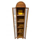 Wood & Glass Curio Cabinet Arched Top