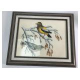 Framed Bird Cross-Stitch
