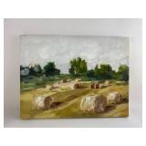Textured print on canvas of rural scene