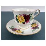 Queen Anne Bone China Rose Tea Cup & Saucer