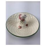 Ceramic Bunny Dish With Floral Accents